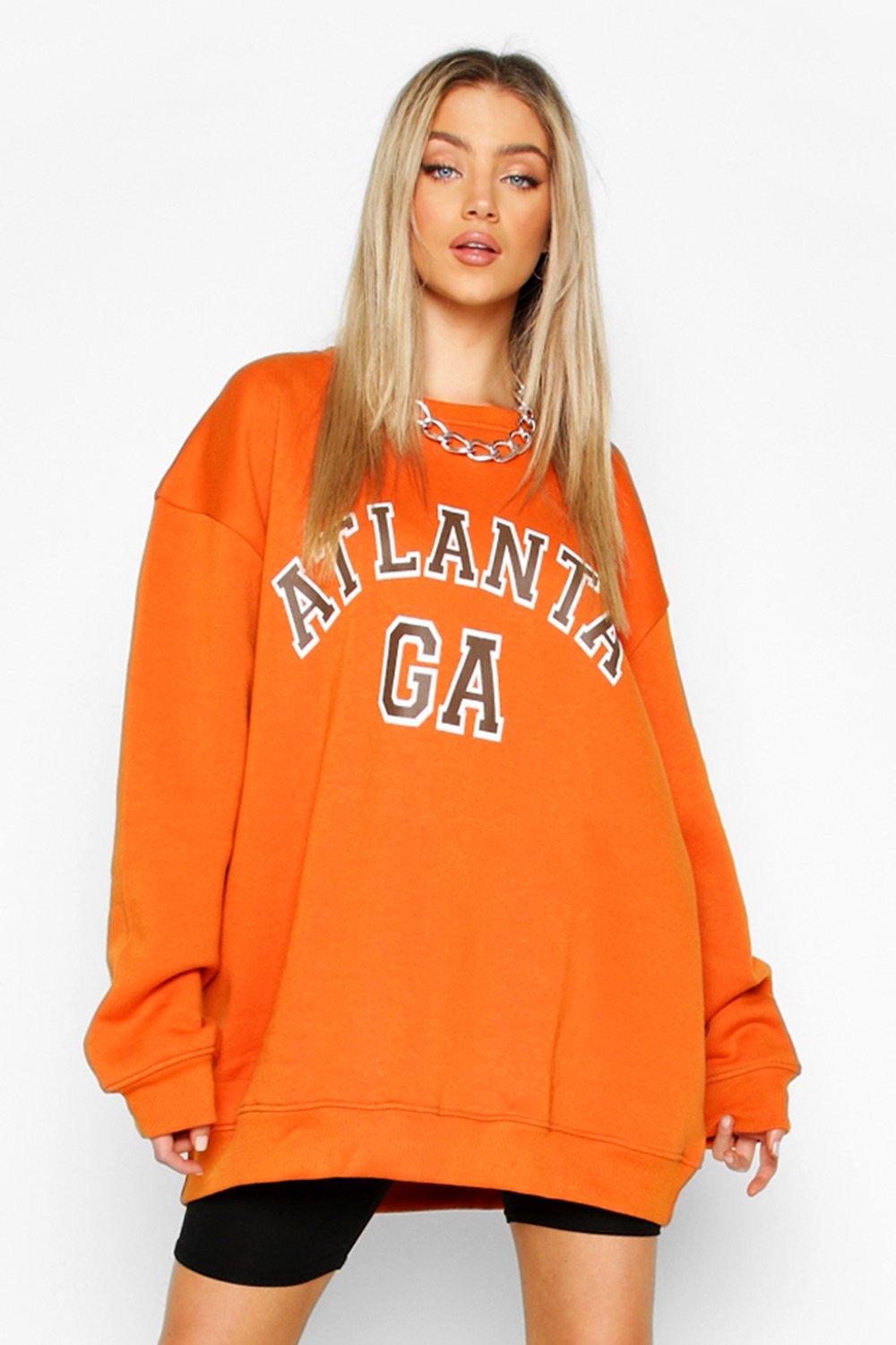 burnt orange sweatshirt womens