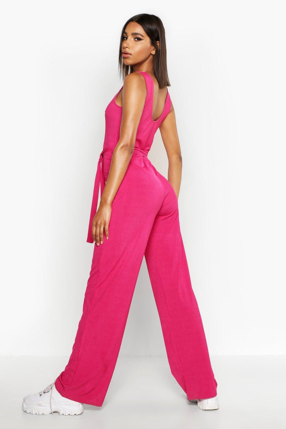 hot pink jump suit