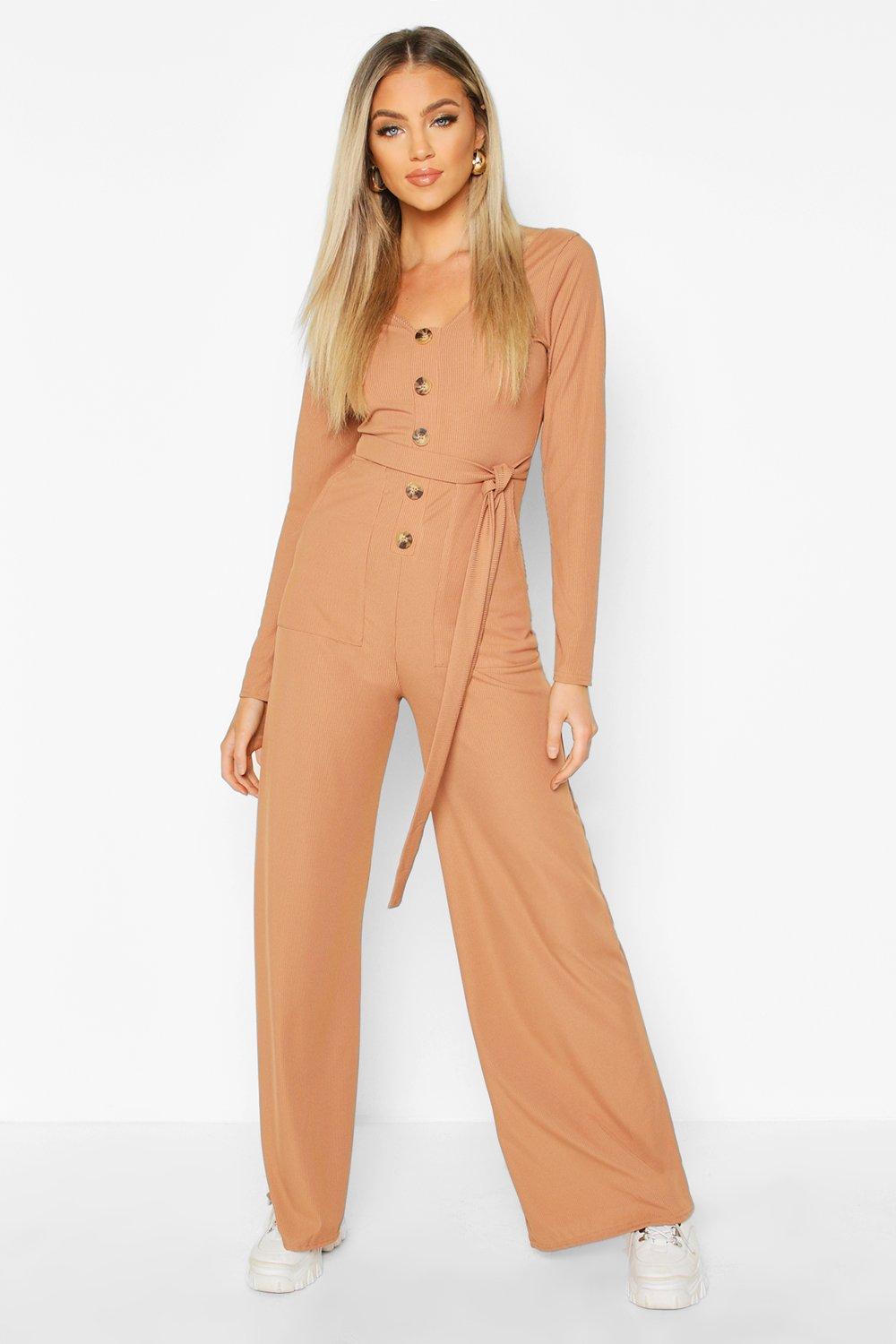 horn button jumpsuit