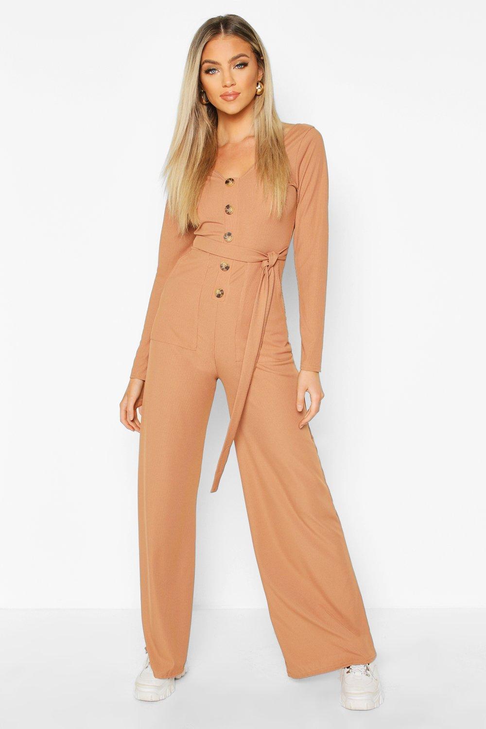 ribbed button jumpsuit