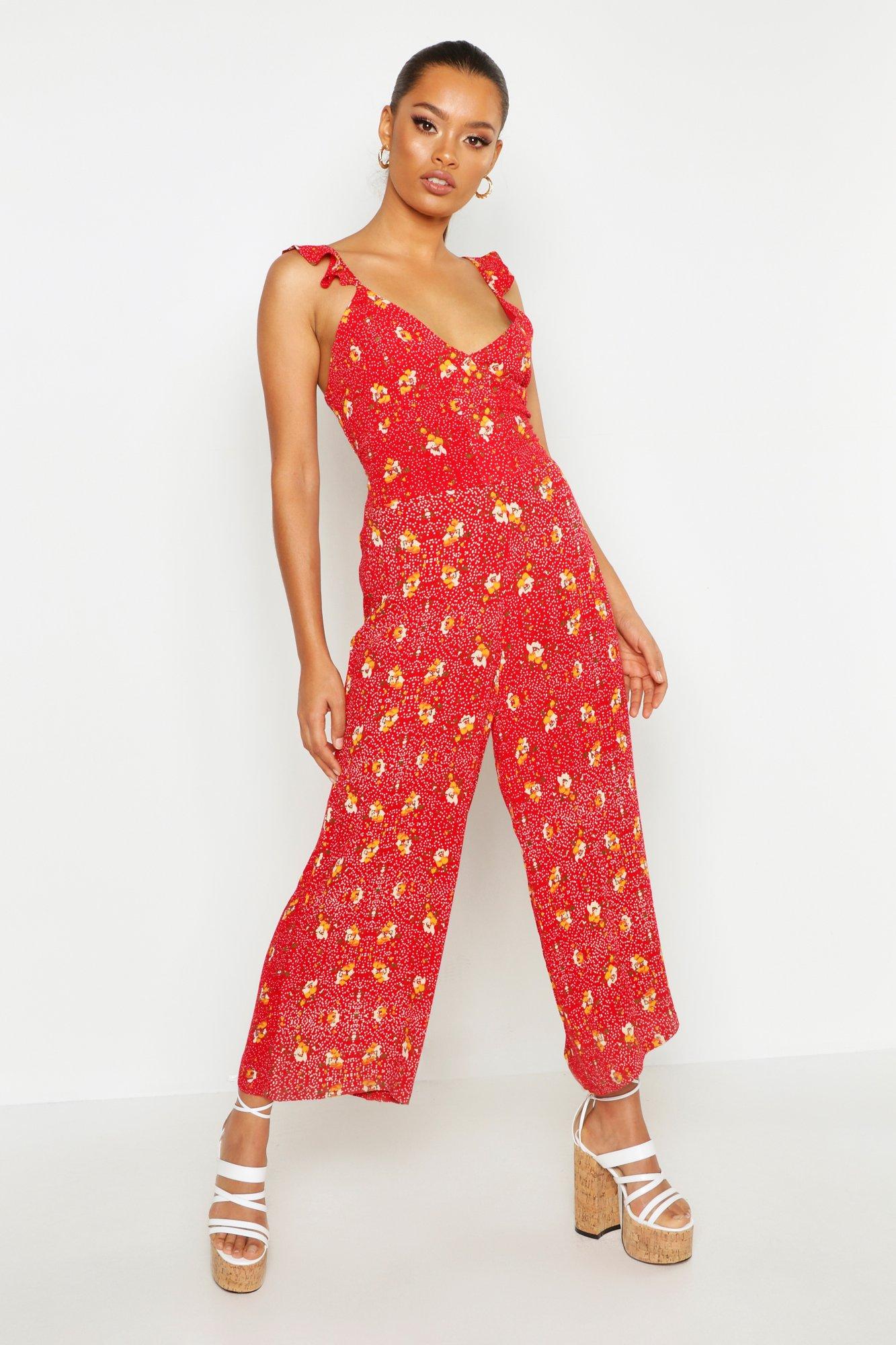 floral jumpsuit boohoo