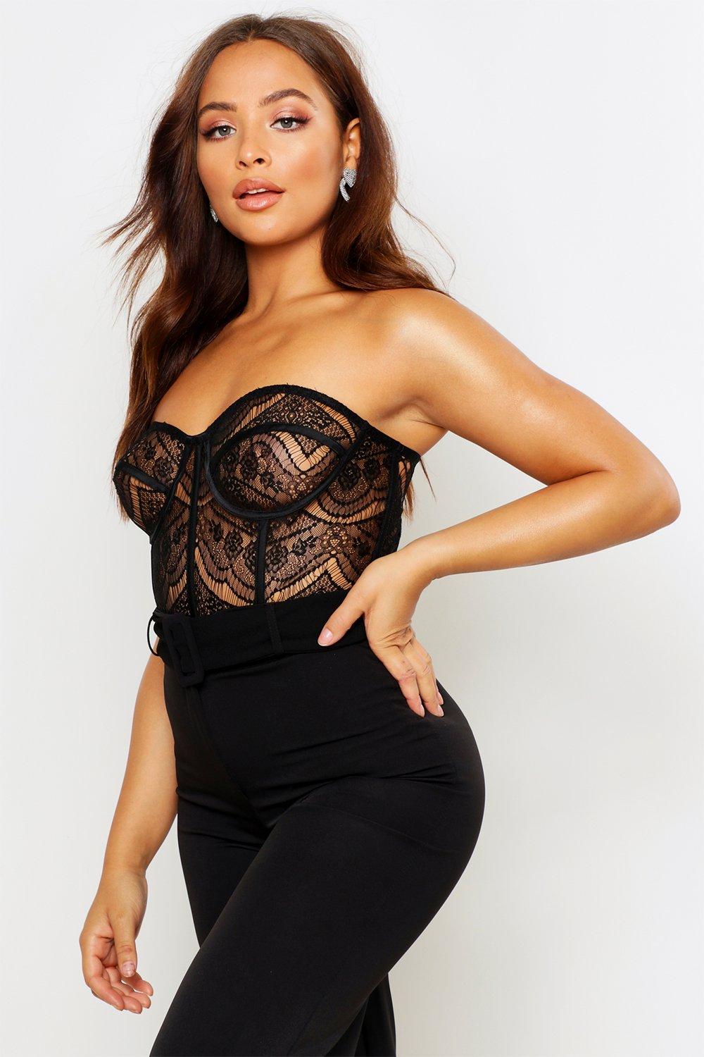 strapless bustier bodysuit