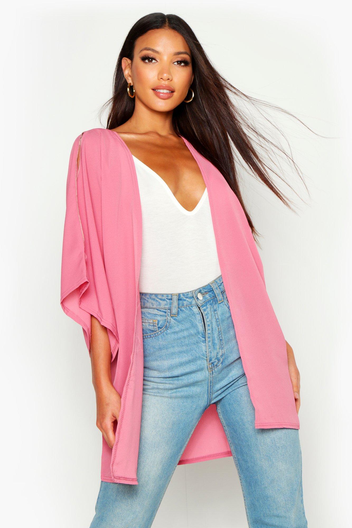 

Тканое кимоно с открытыми плечами, Blush