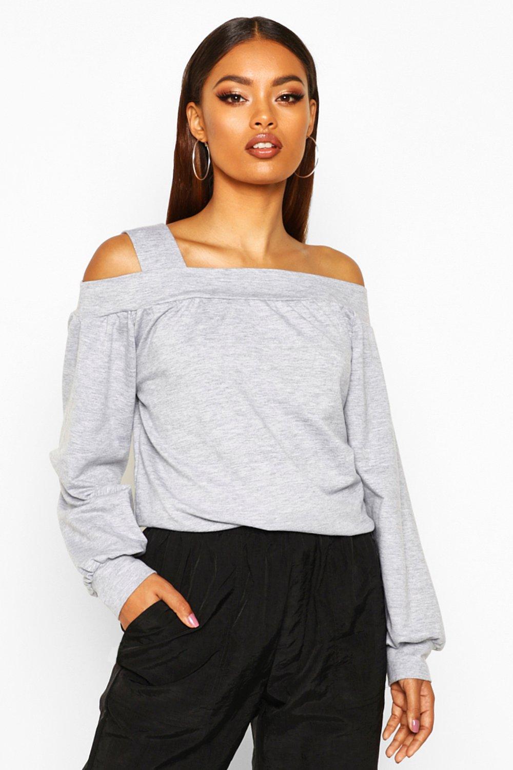

Свитер с открытыми плечами, Grey marl