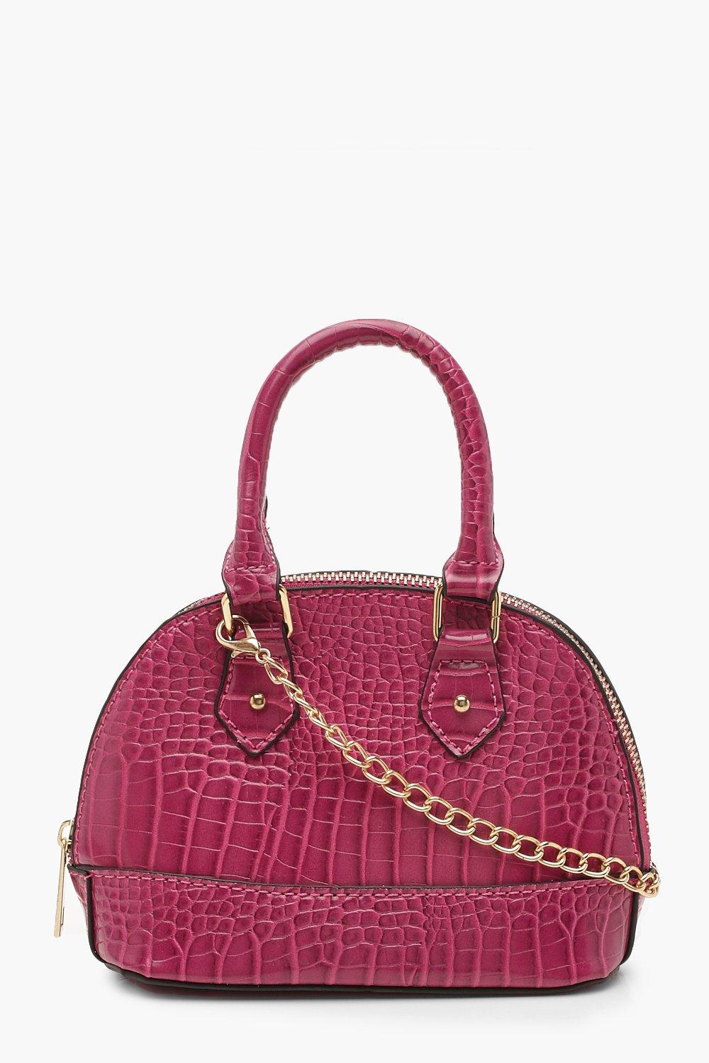 

Миниатюрная круглая сумка под крокодила с цепочкой, Pink