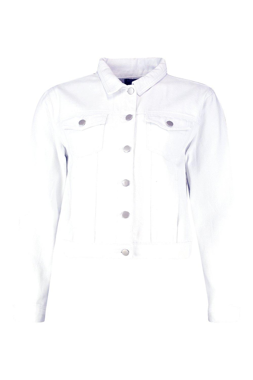 

Укороченный жакет из денима, White