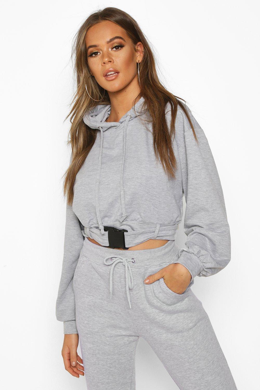 

Безразмерная толстовка с отделкой пряжками, Grey marl