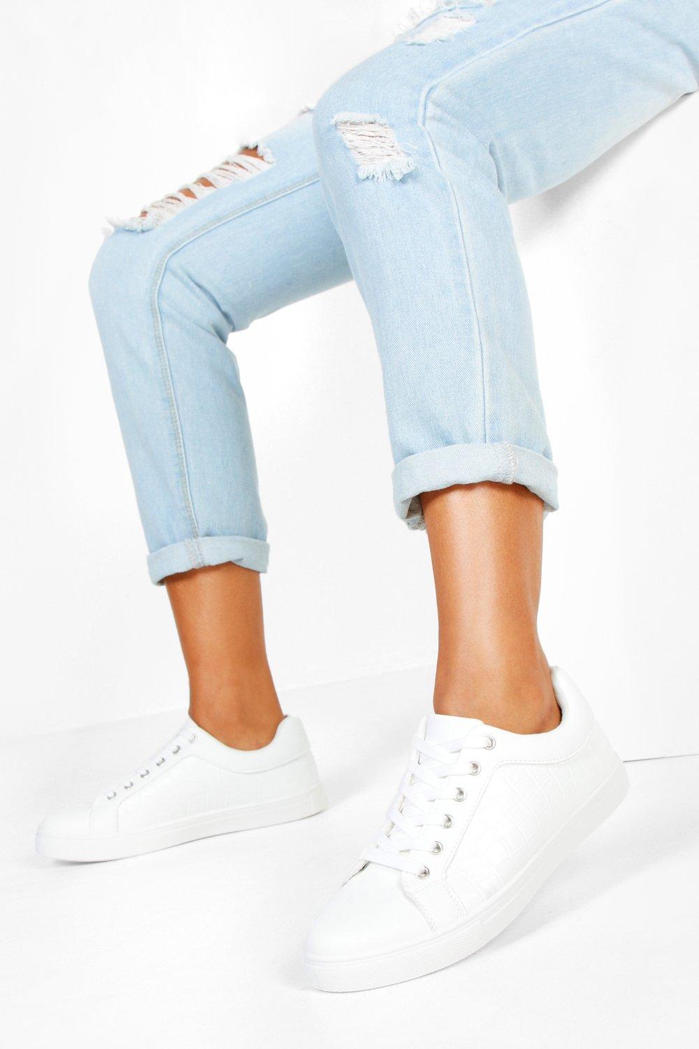 basic white sneakers