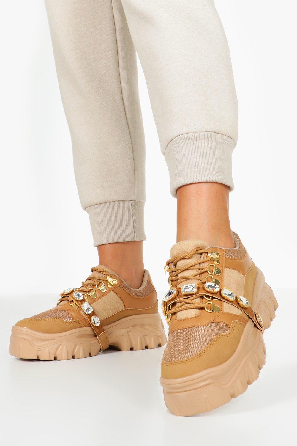 chunky tan trainers