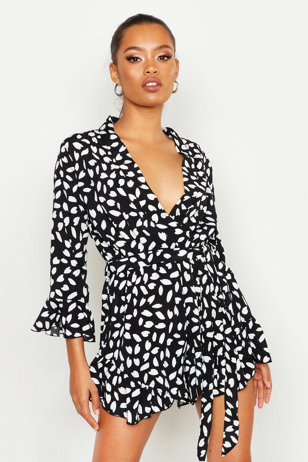 Ruffle Wrap Playsuit Flash Sales, UP TO 52% OFF | lavalldelord.com