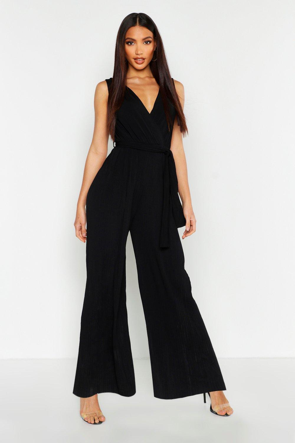 wrap jumpsuit wide leg