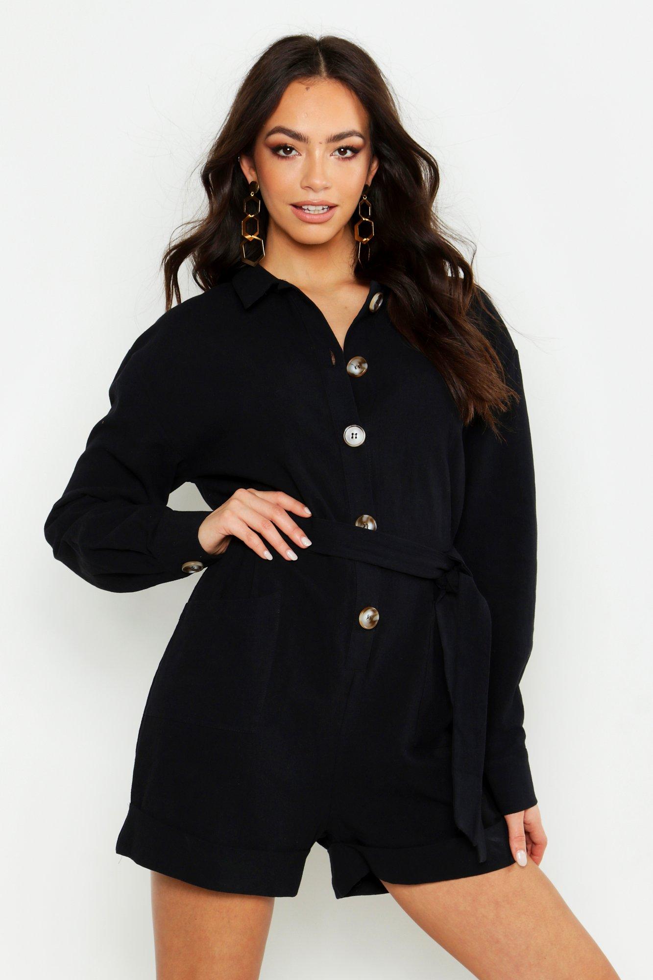 boohoo utility playsuit