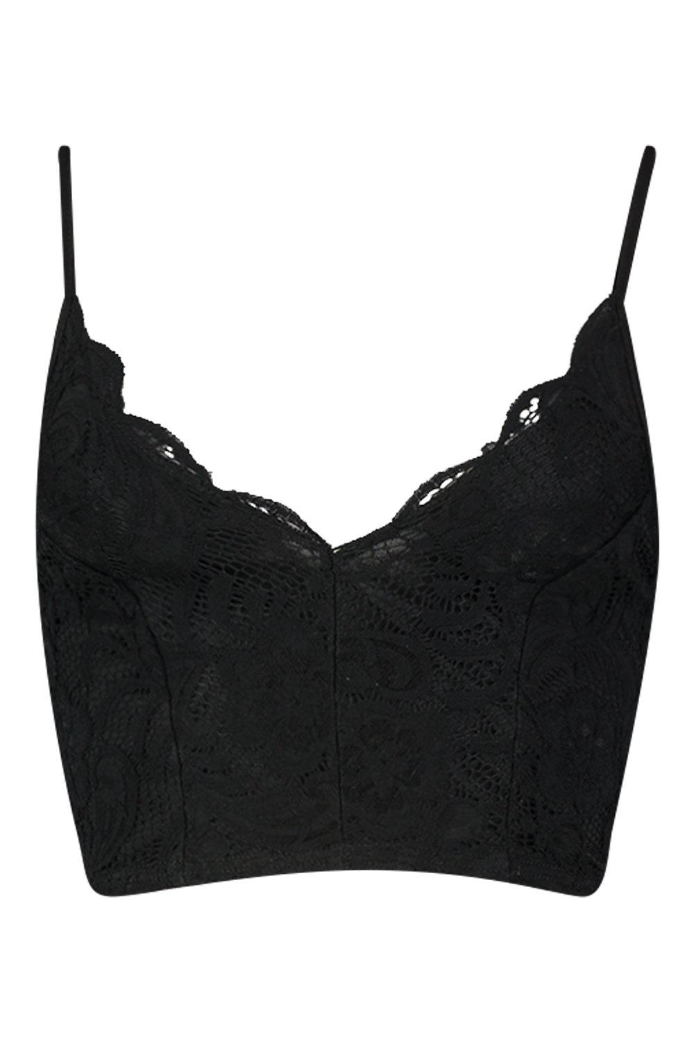 

Кружевной бралет с ремешками, Black