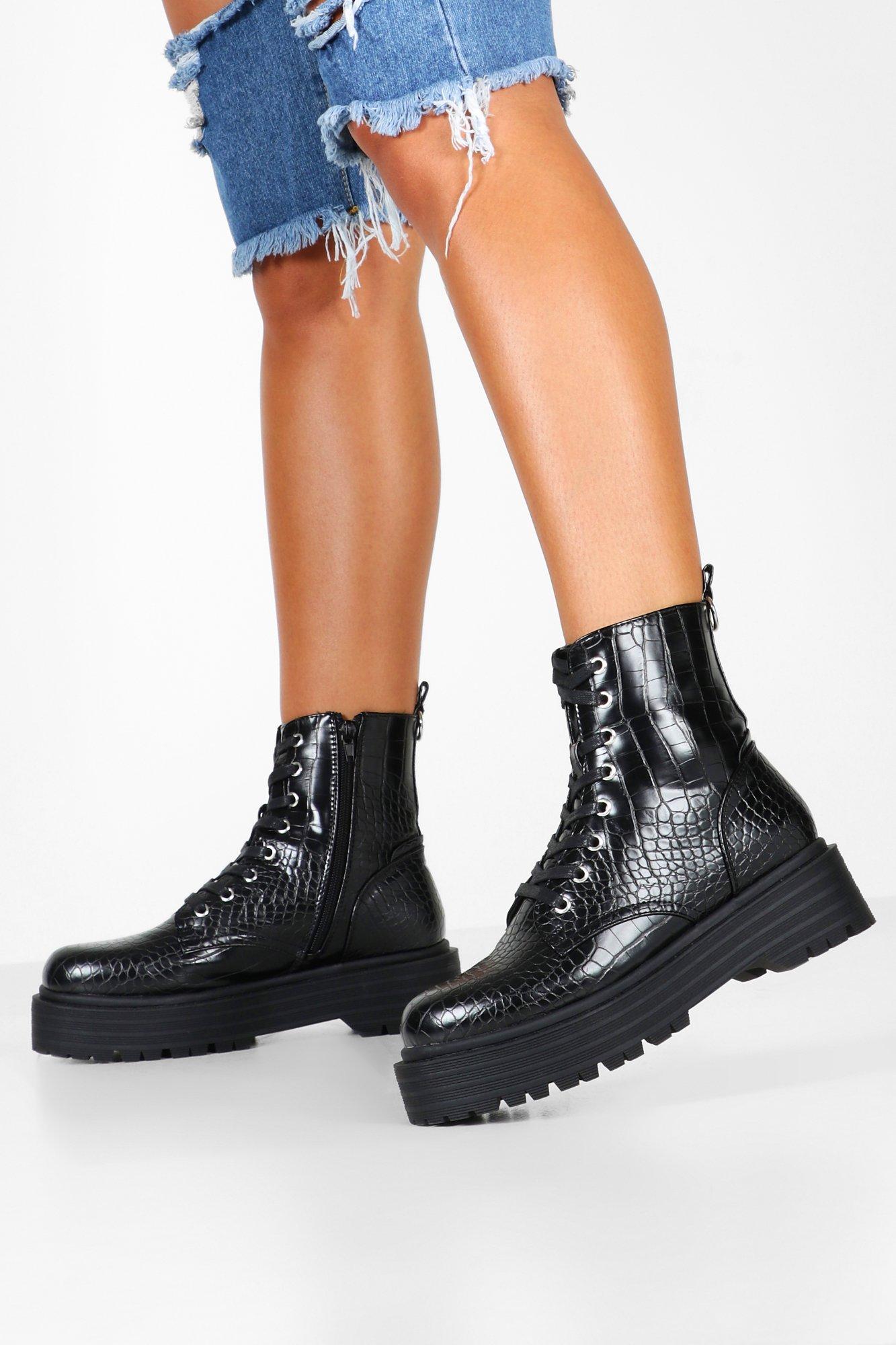 chunky sole boots womens