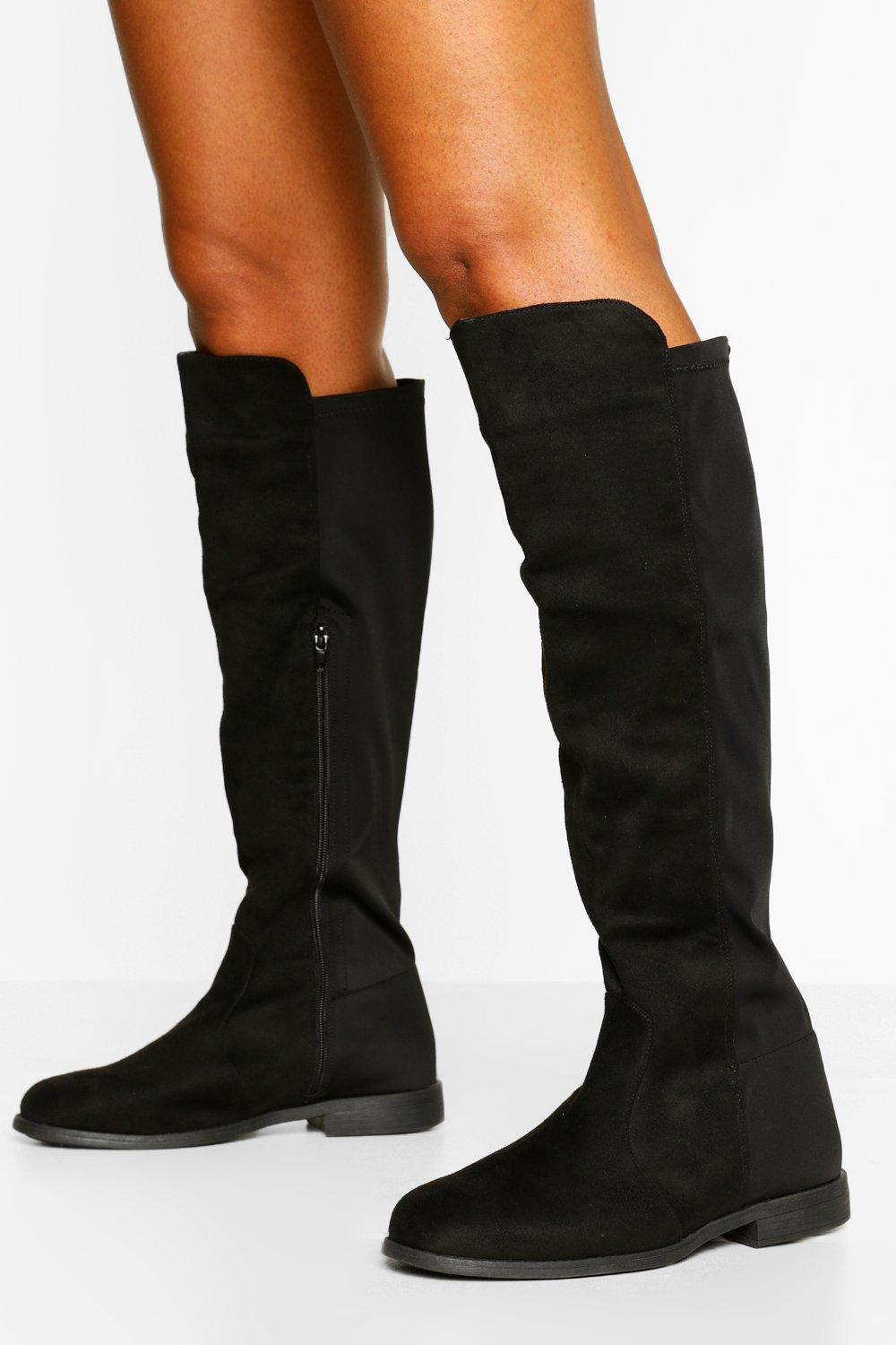 wide fit flat over the knee boots