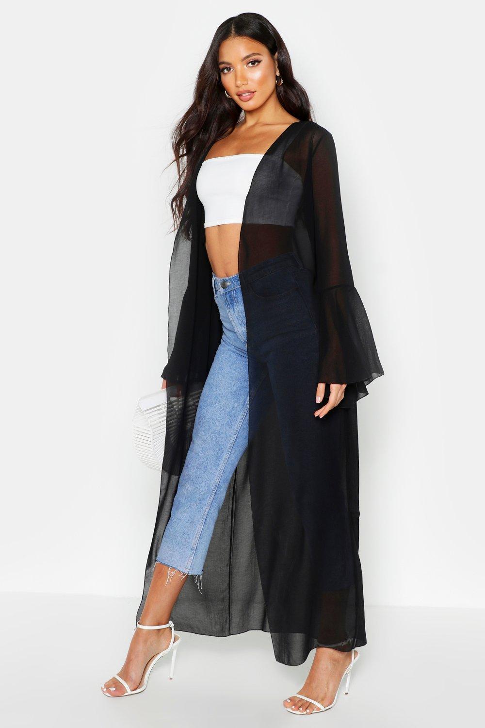 black maxi kimono