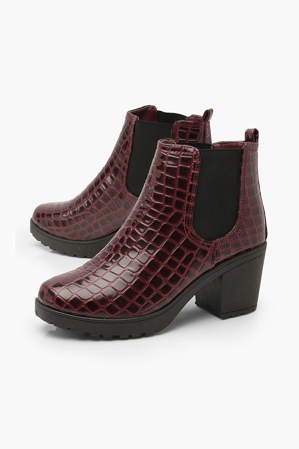 berry chelsea boots