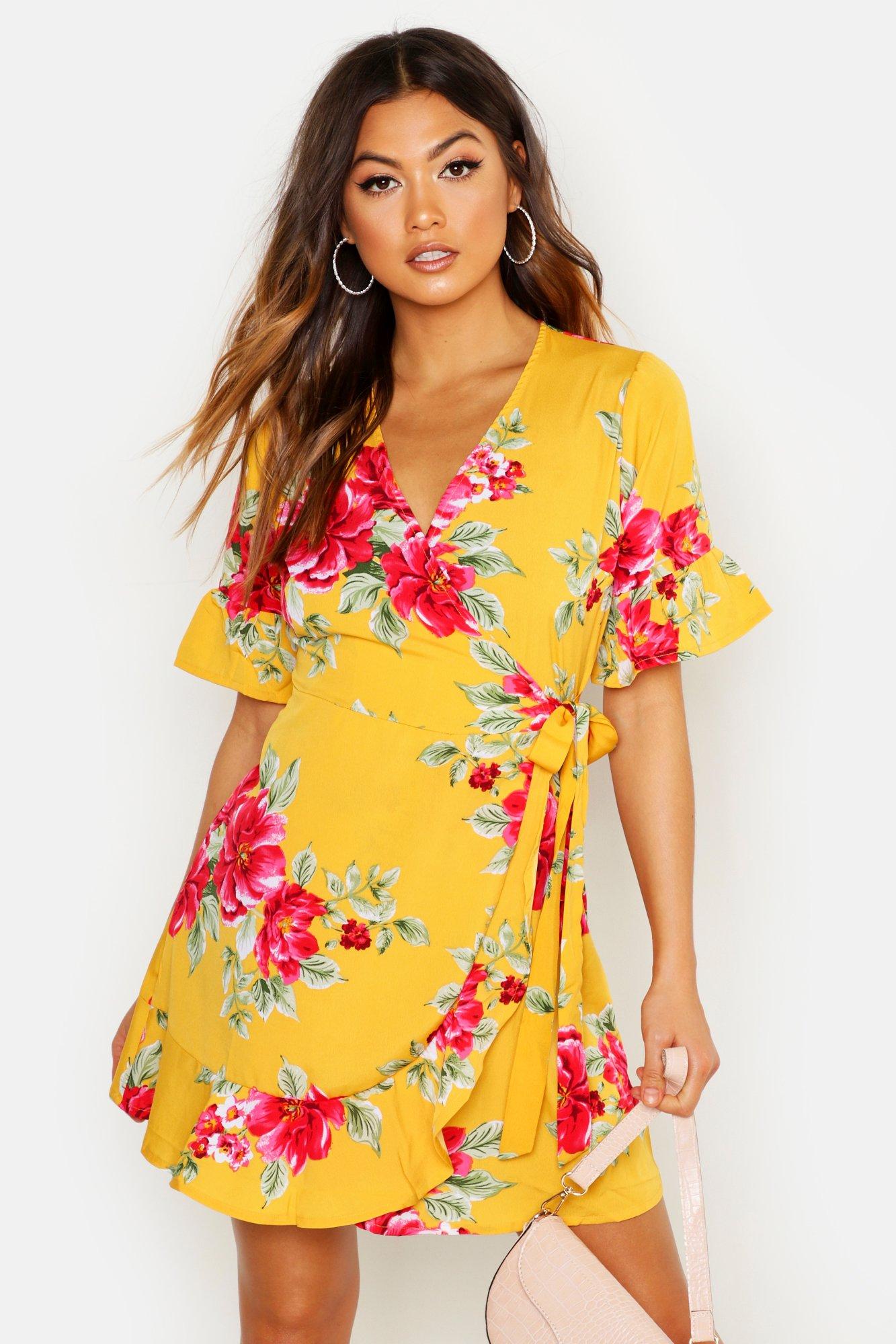 boohoo floral tea dress