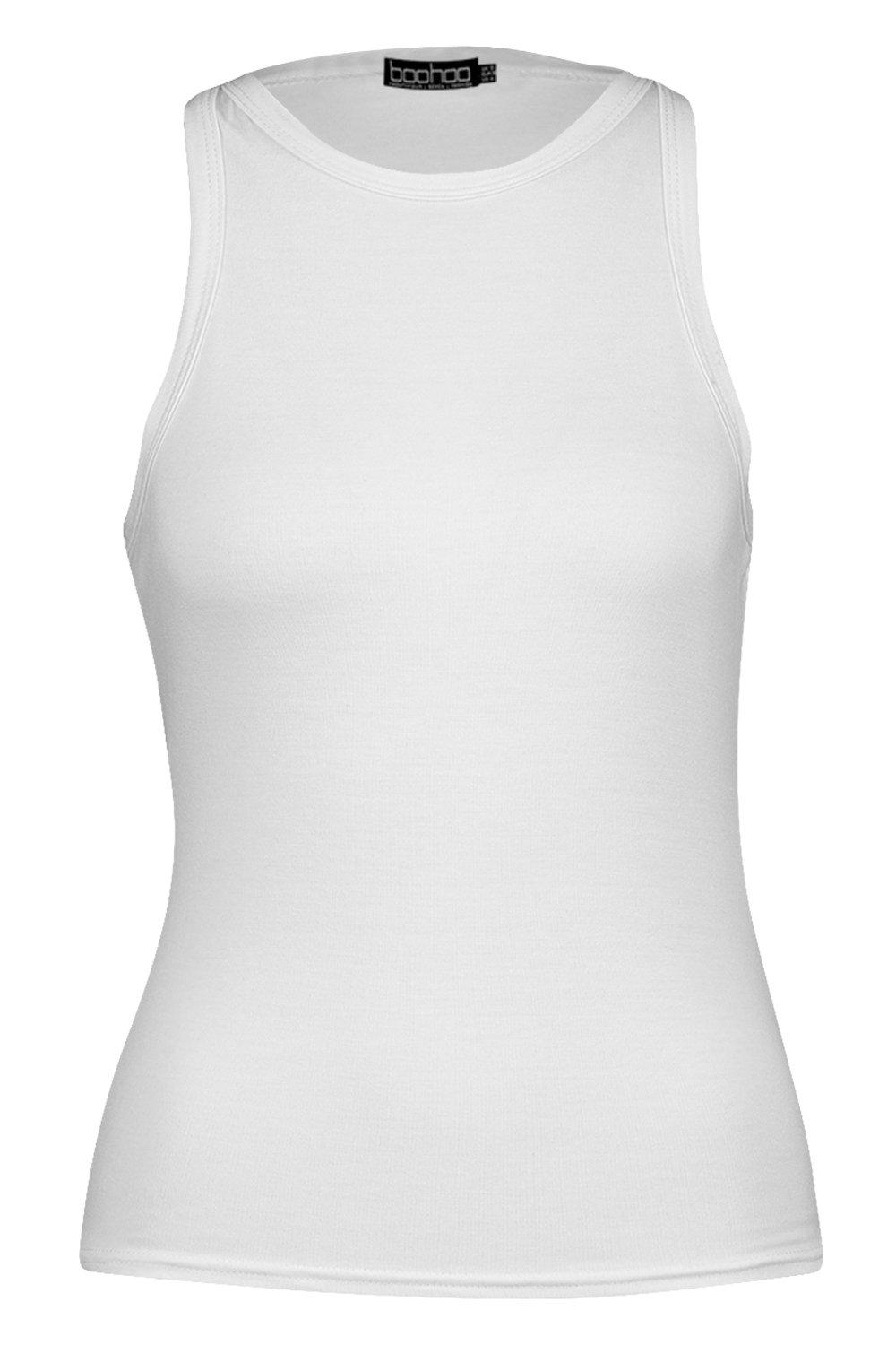 

Майка в рубчик со спиной-борцовкой, White