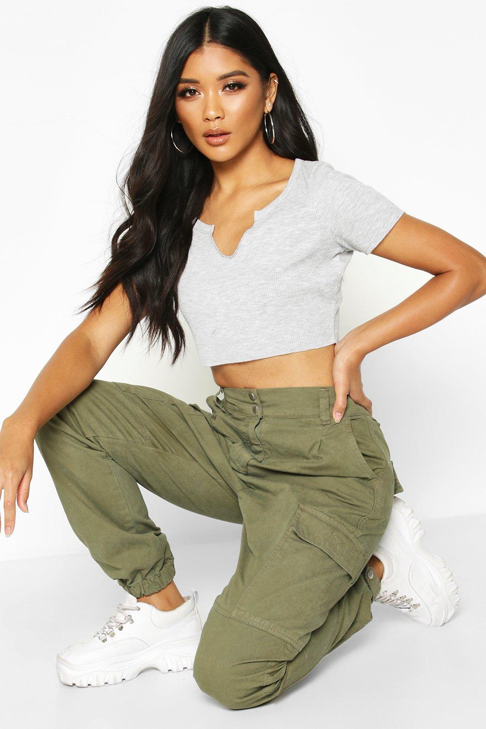 

Джинсы из денима в стиле карго, Khaki