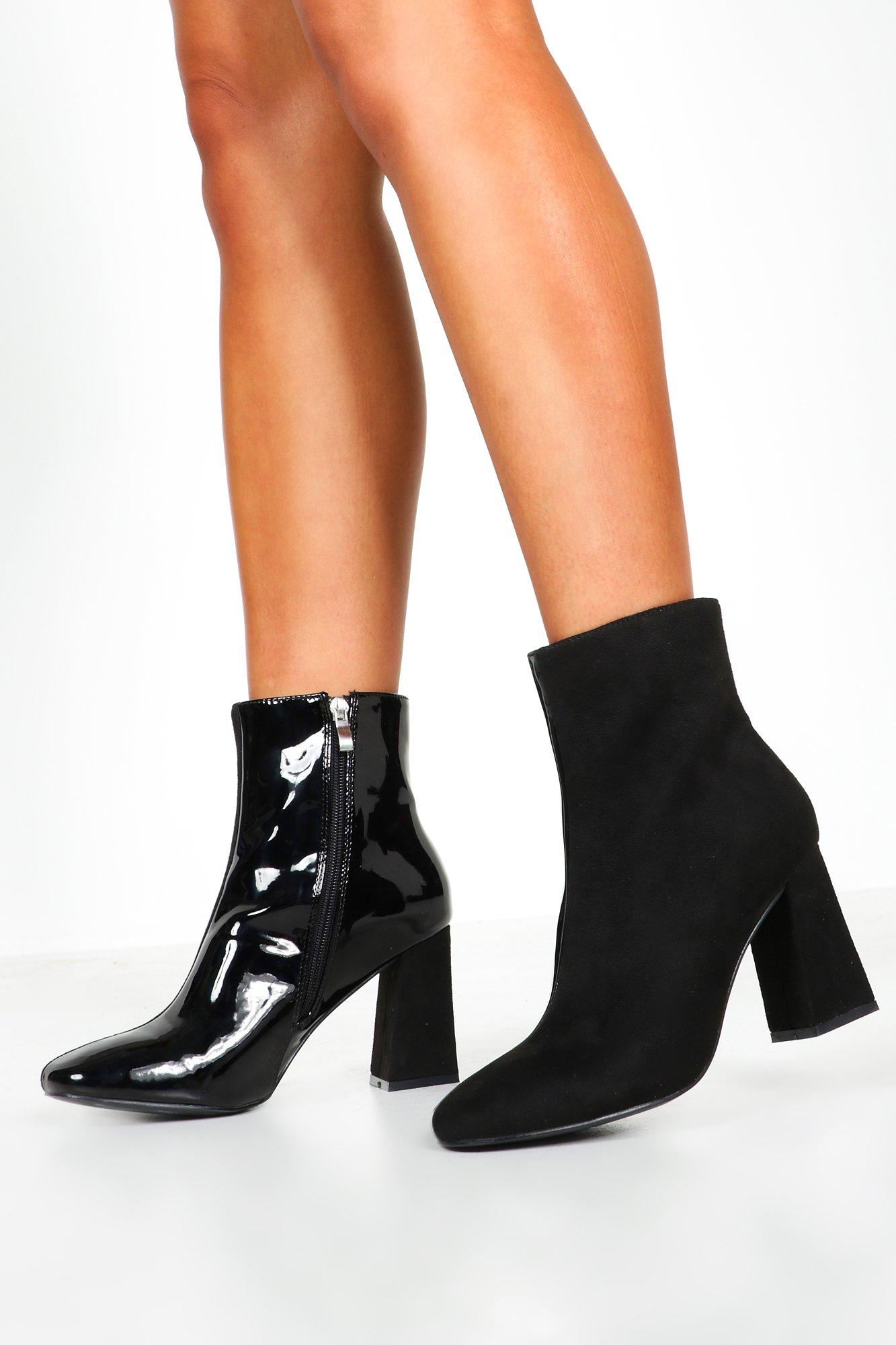 boohoo chunky platform block heel sock boots