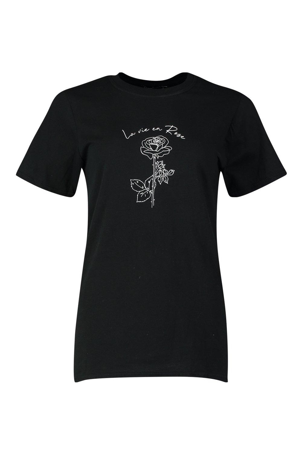 

Футболка со слоганом Rose, Black