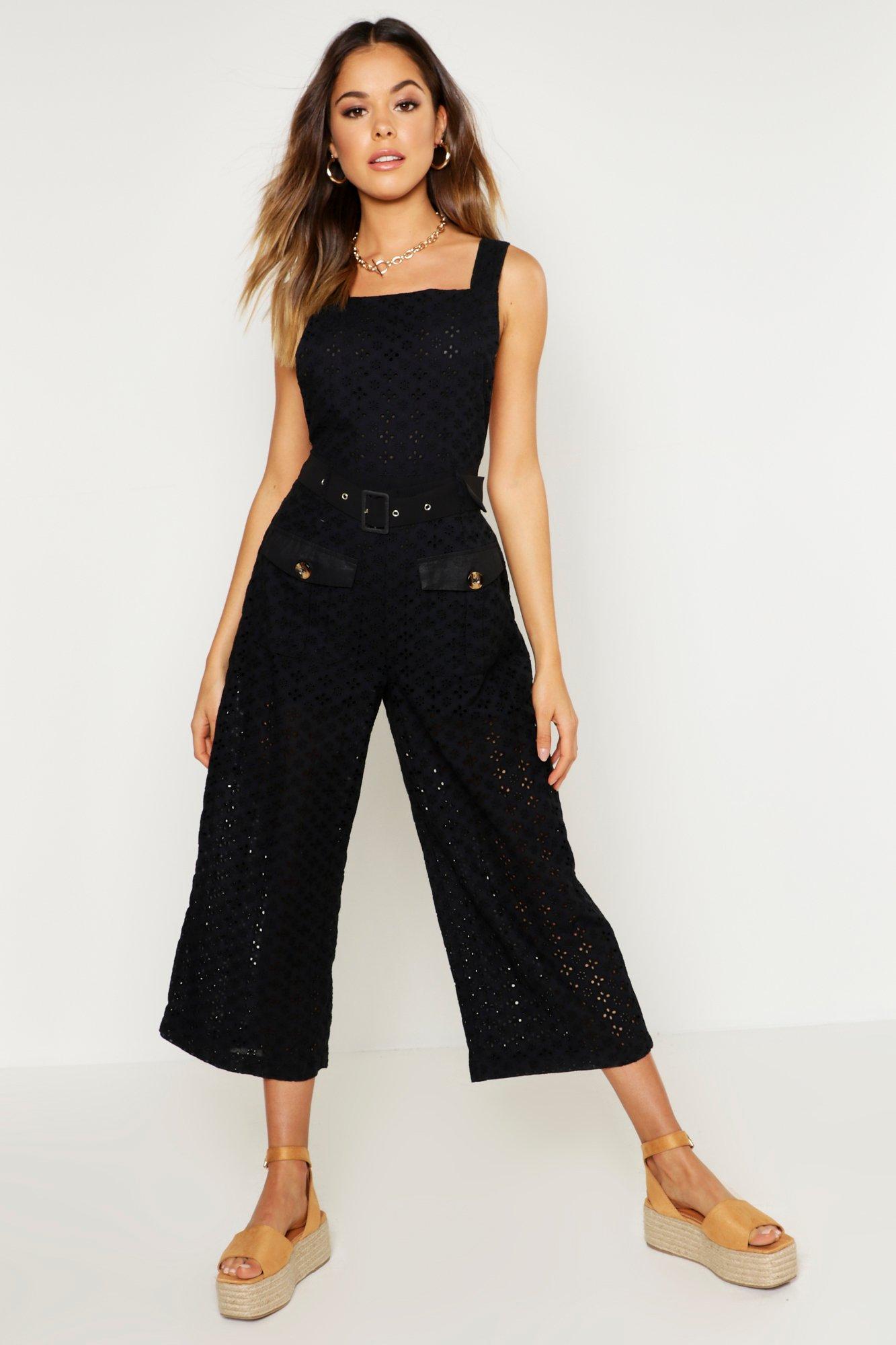 denim pinafore jumpsuit