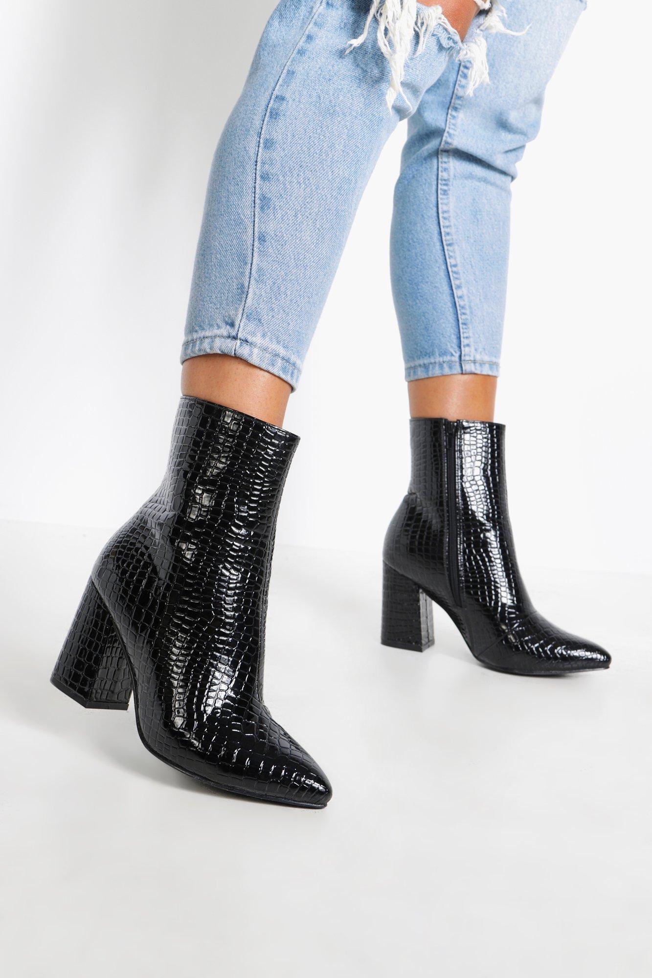 boohoo croc boots