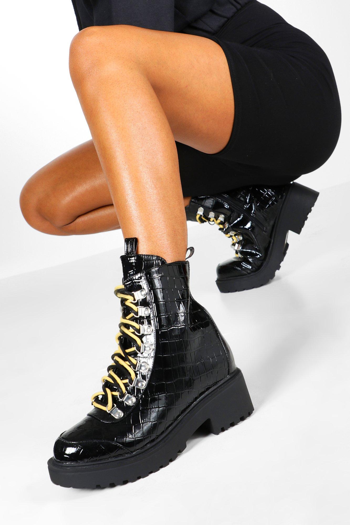 chunky croc boots