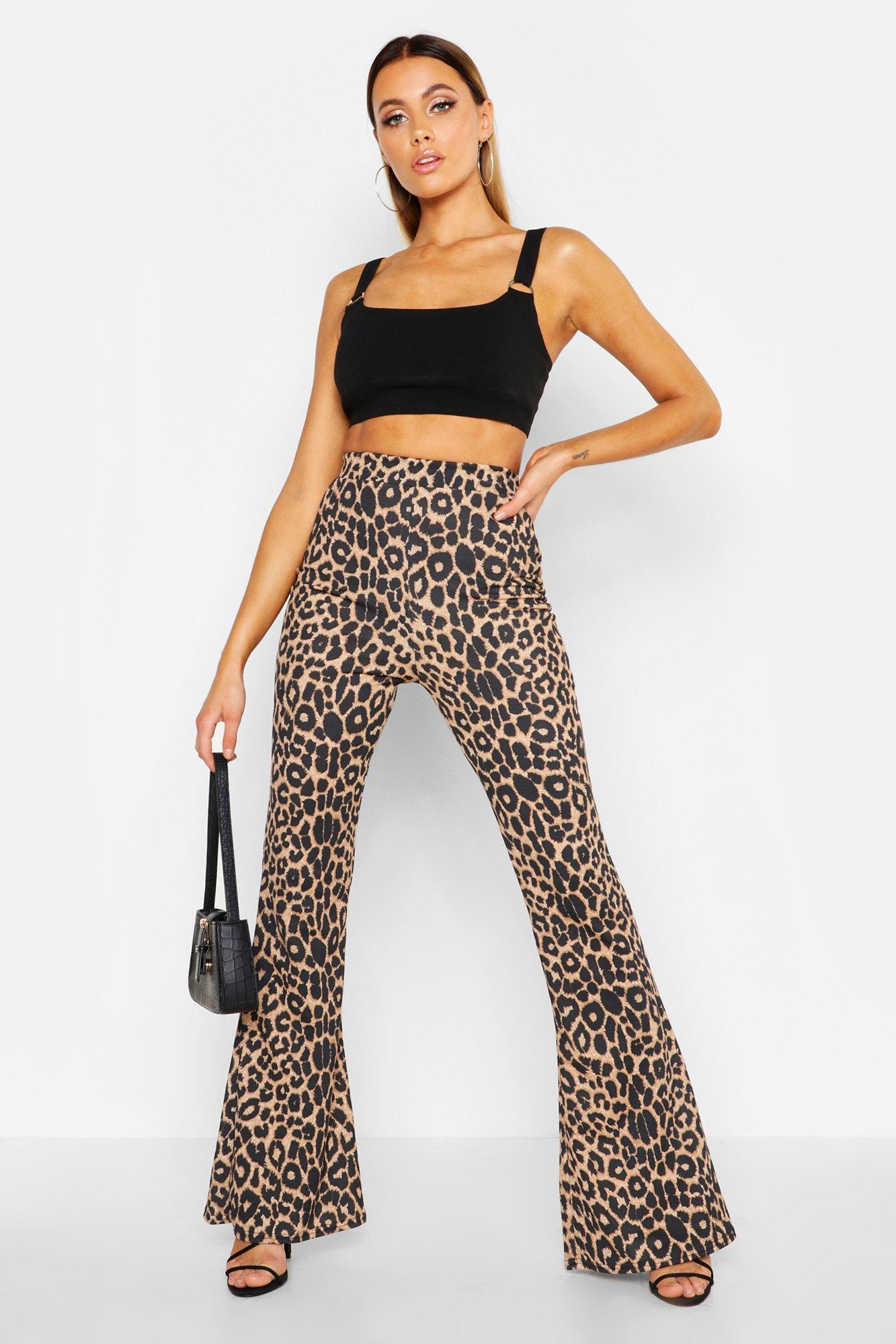 Leopard Print Flares | Boohoo