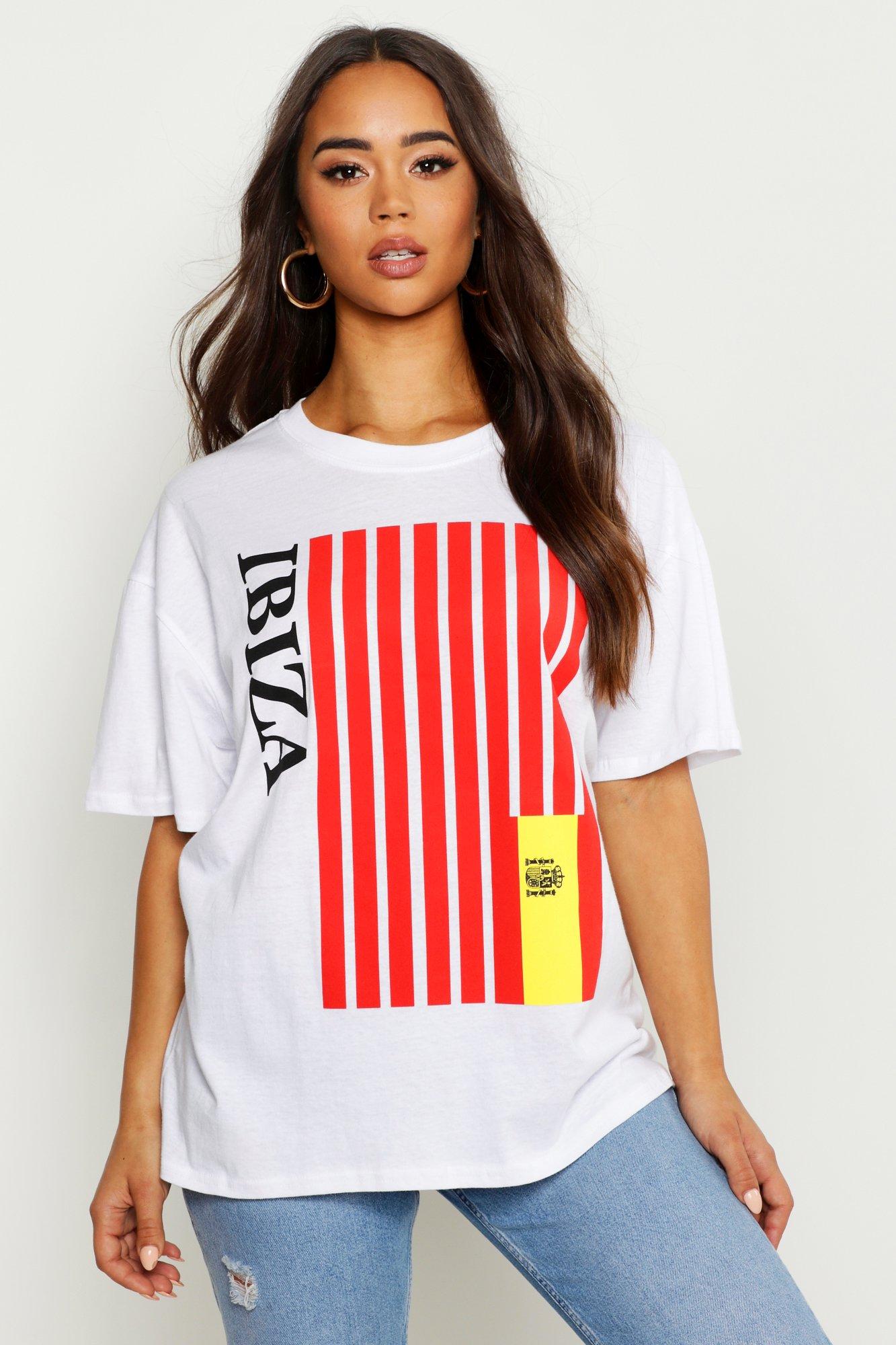 Ibiza Flag Oversized T Shirt Boohoo Uk