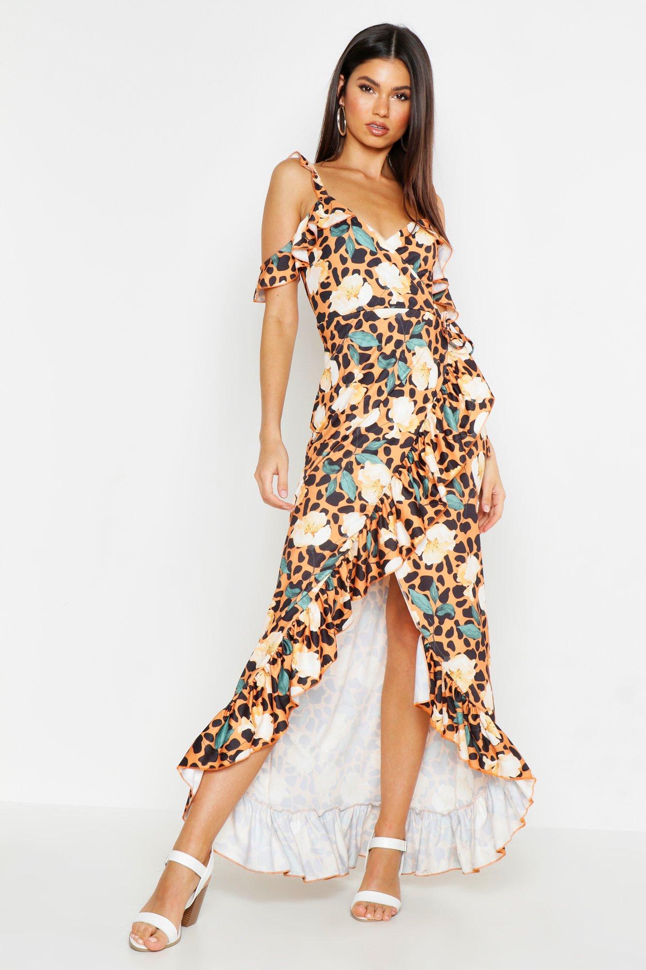 boohoo leopard maxi dress