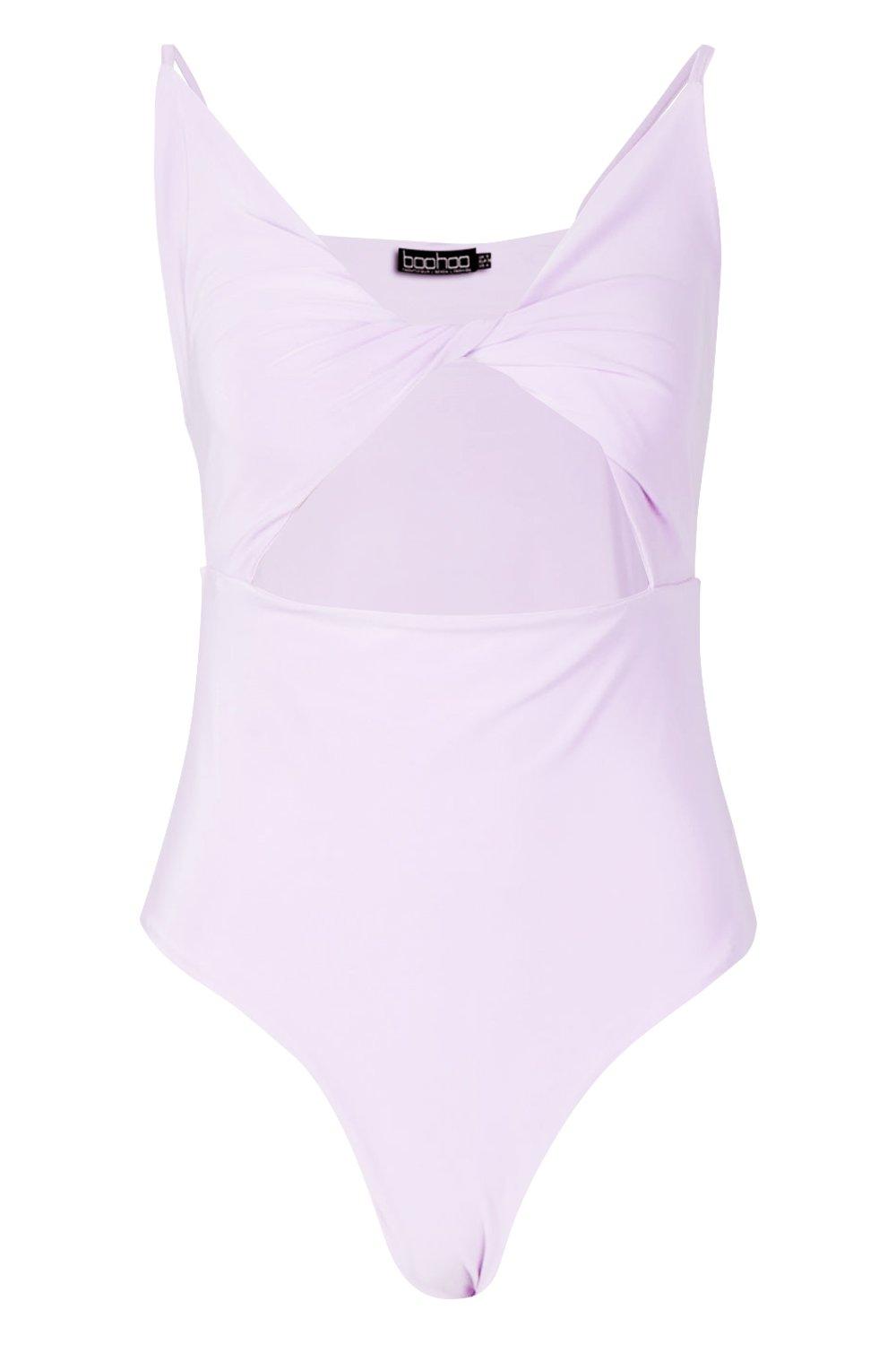 

Обтягивающее боди с перекрутом спереди, Lilac