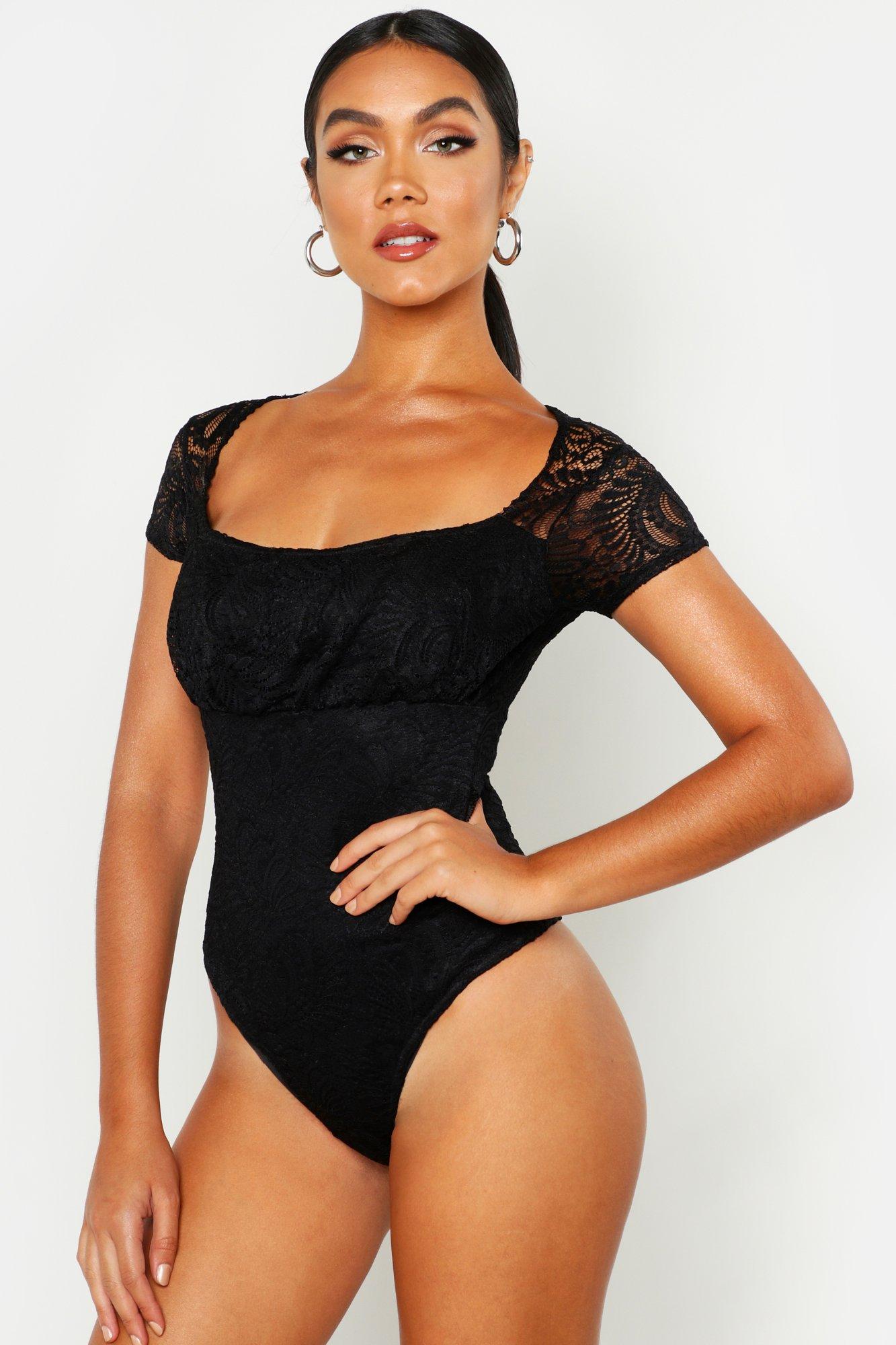 

Боди с короткими рукавами, Black