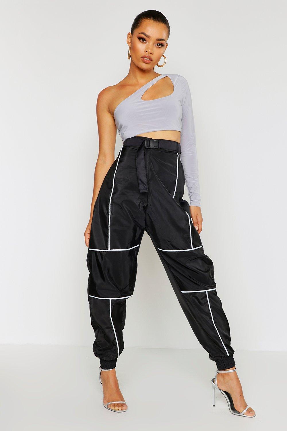 boohoo reflective joggers