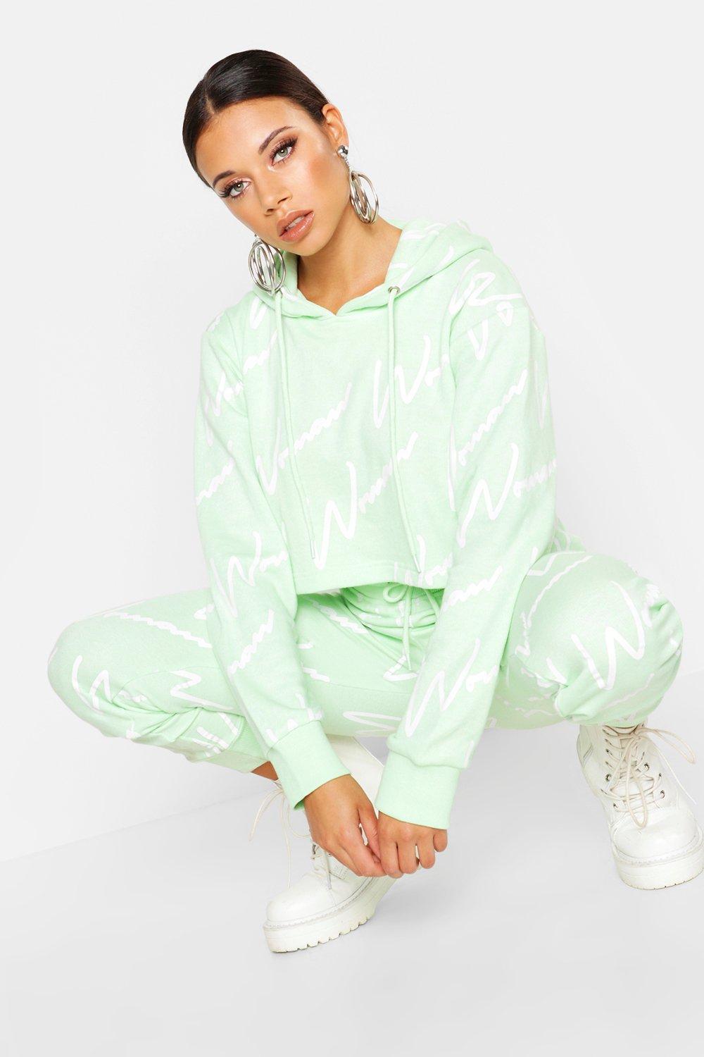 boohoo all over print tracksuit