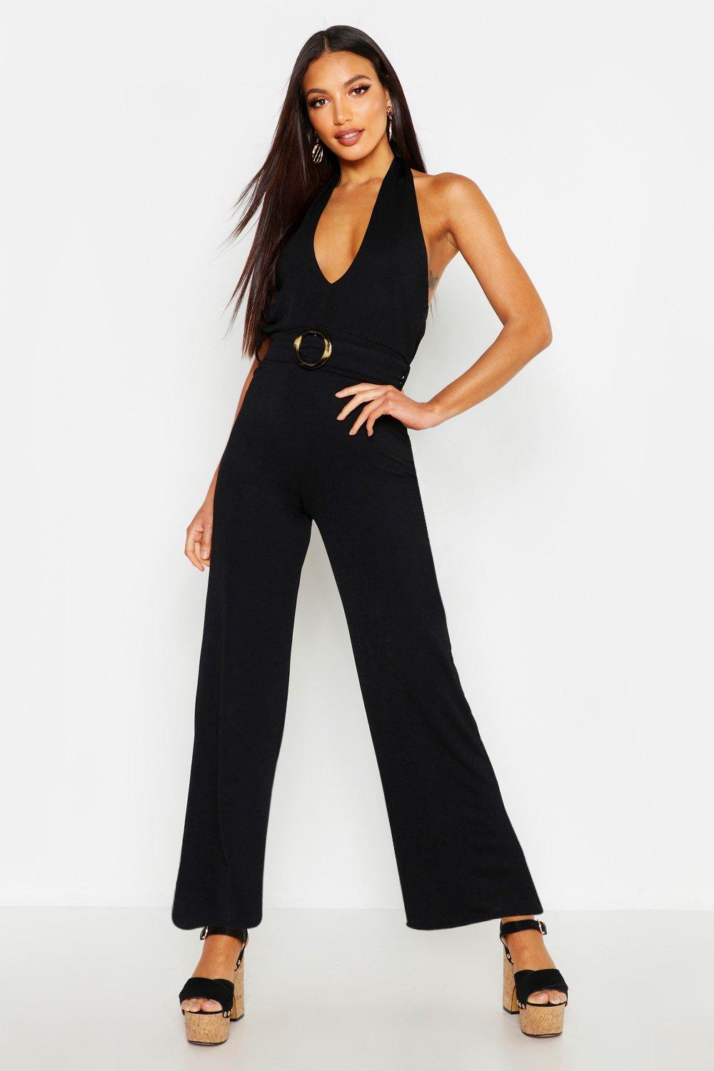 plunge front jumpsuit