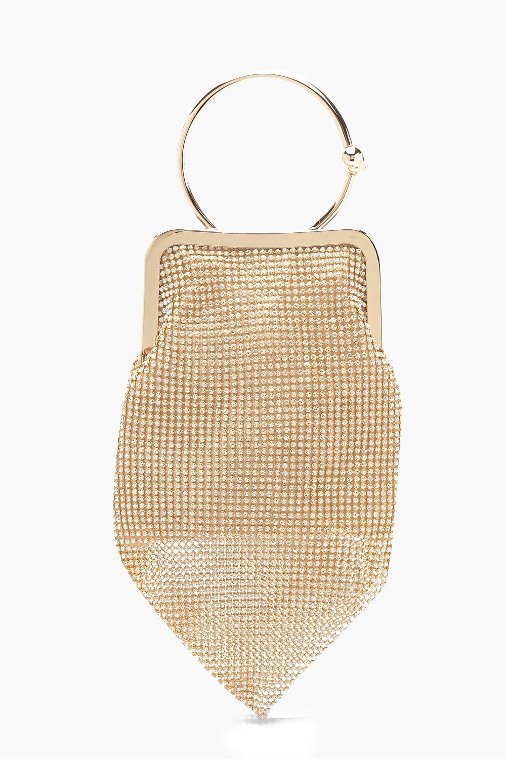 gold diamante clutch