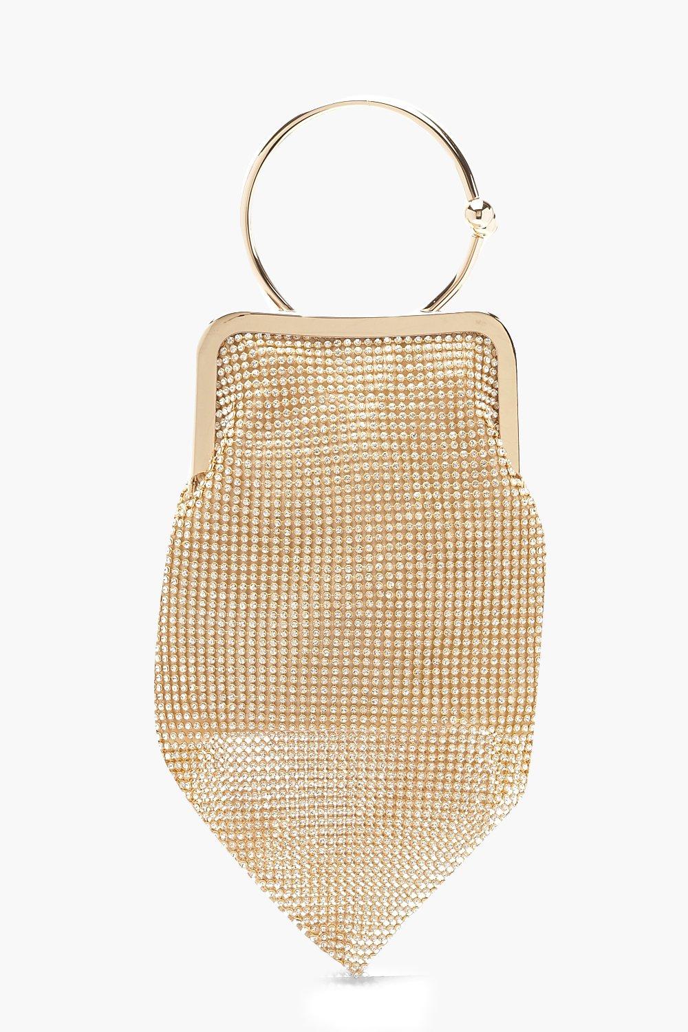 gold diamante clutch bag