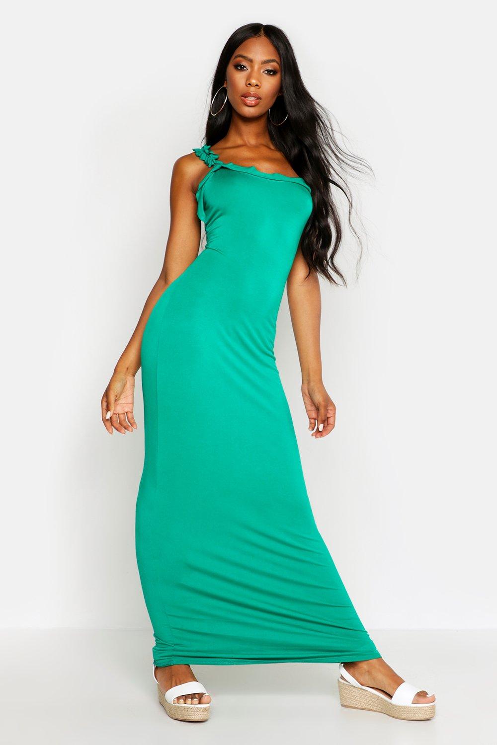 boohoo green maxi dress