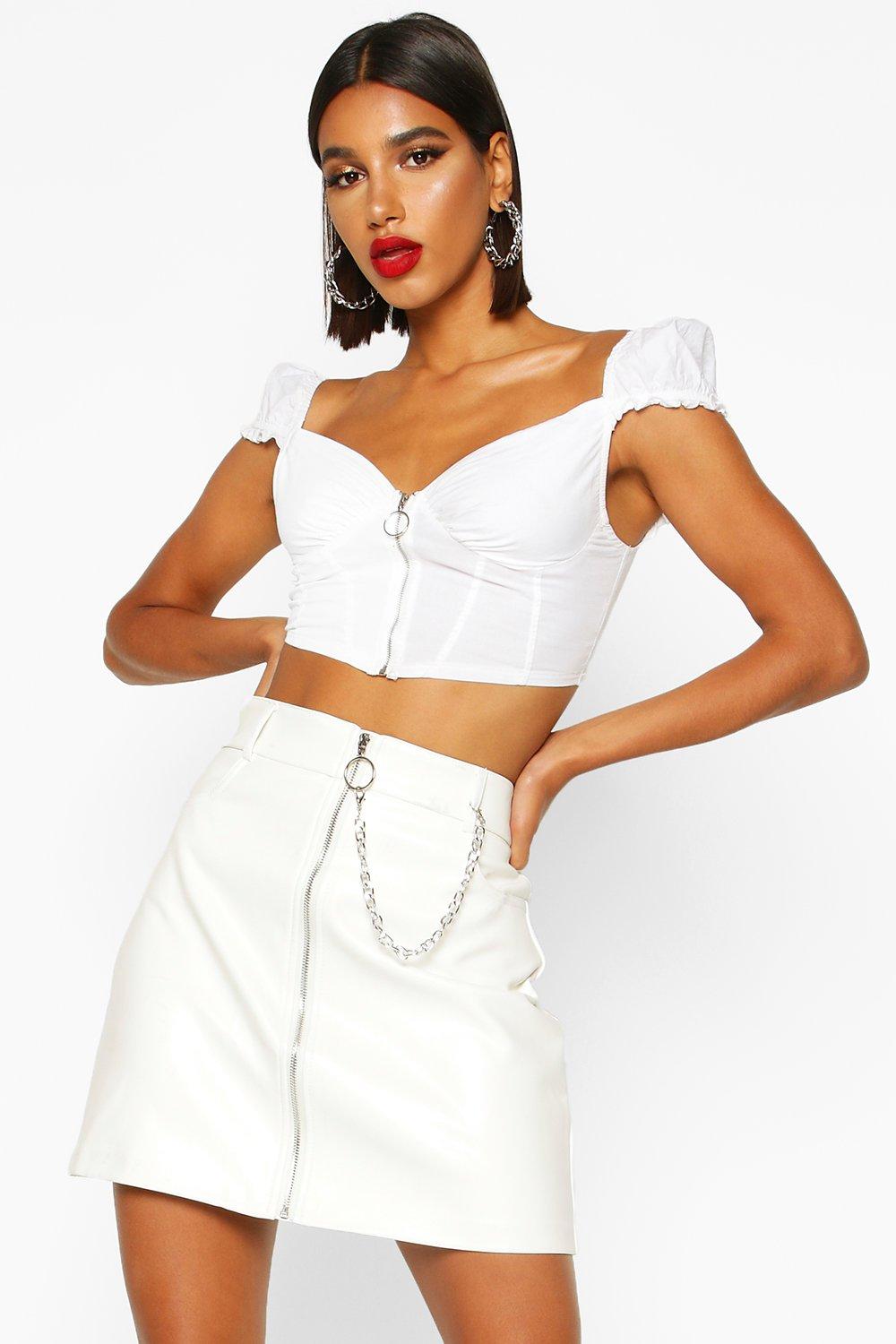white chain skort