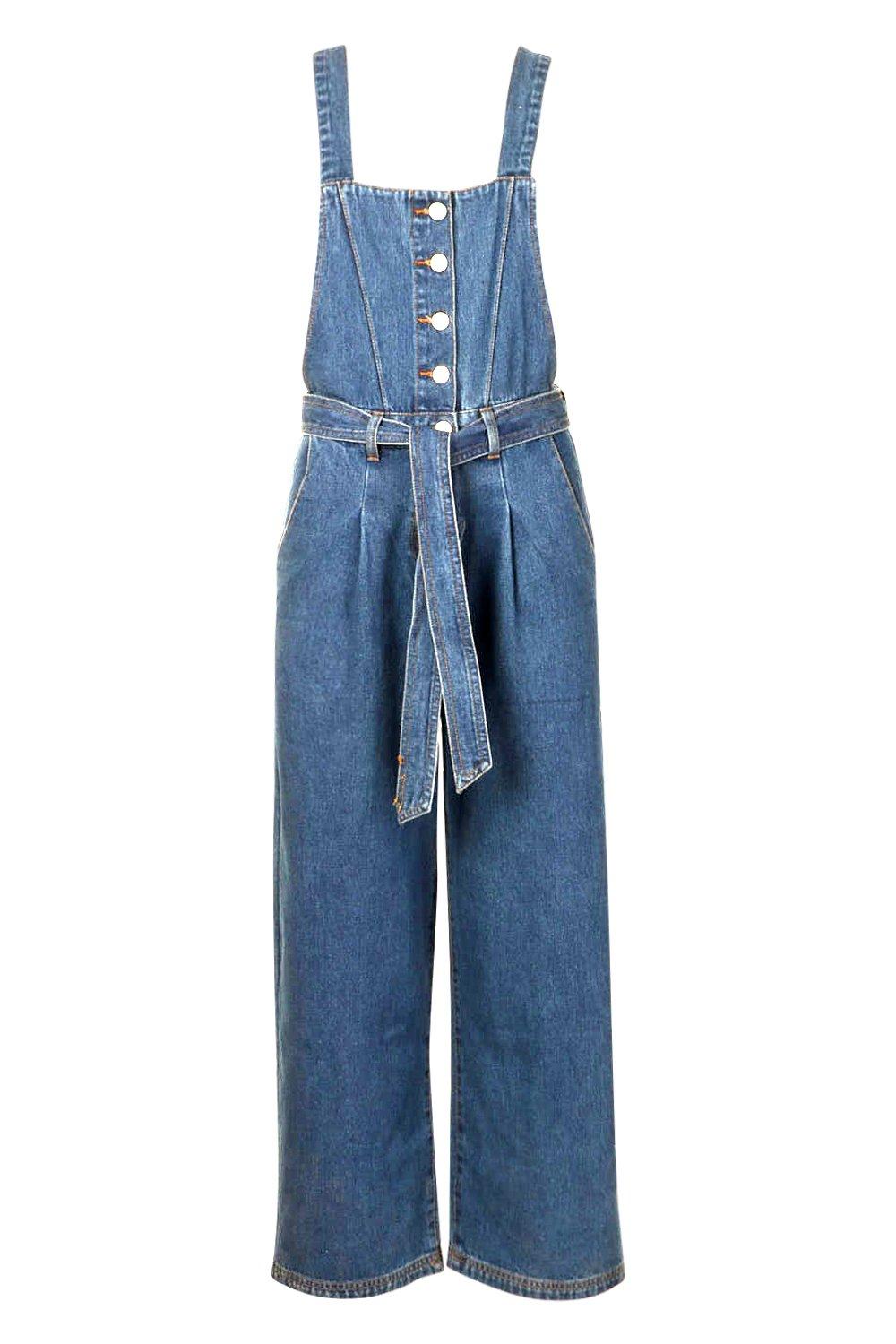 button front dungarees