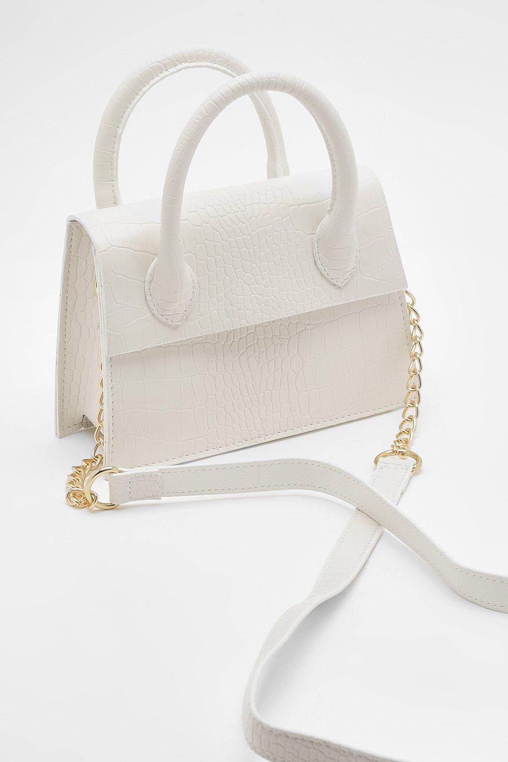 Click to view product details and reviews for Womens Mini Croc Structured Crossbody Grab Bag White One Size White.