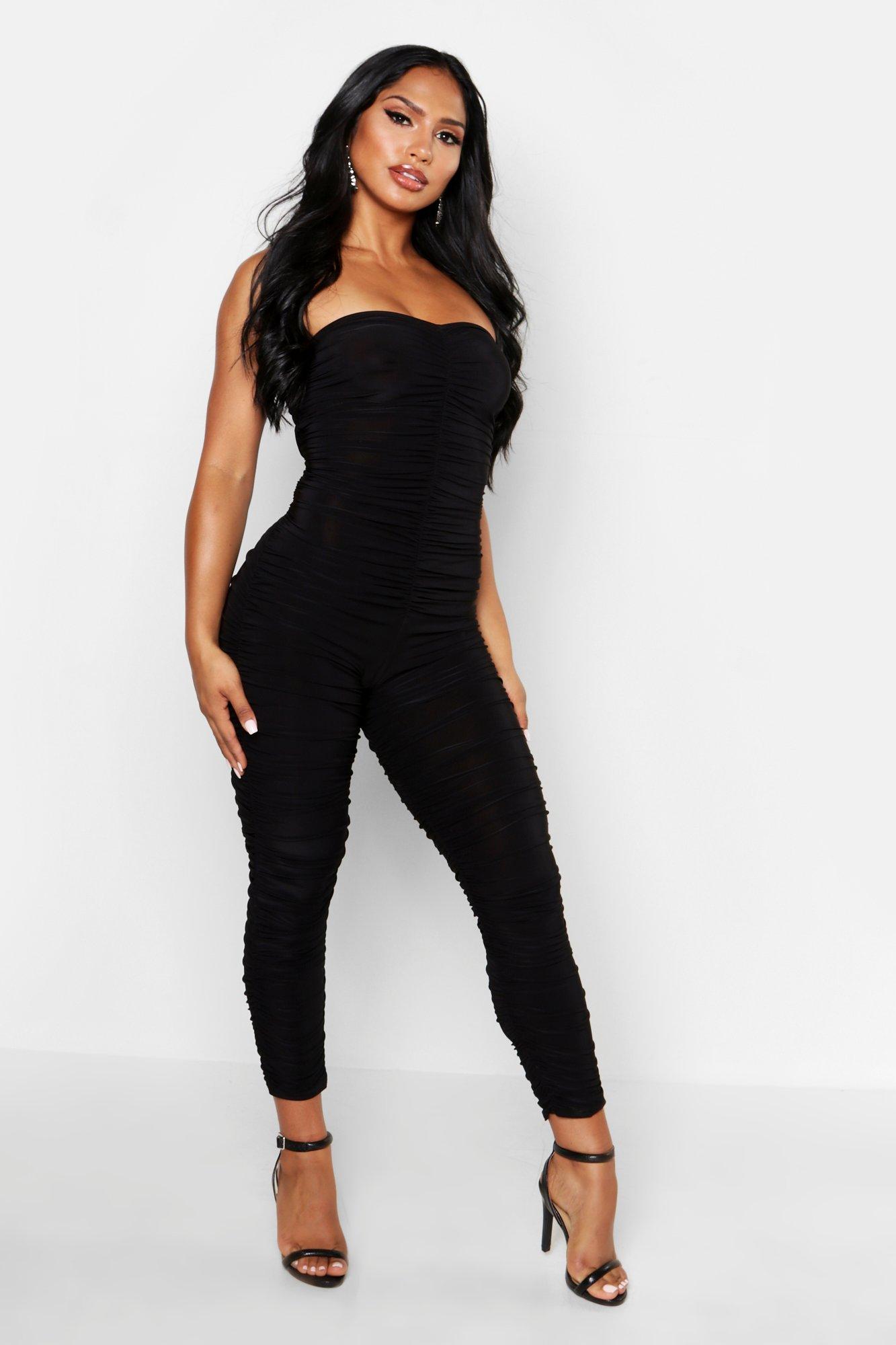 boohoo strapless jumpsuit