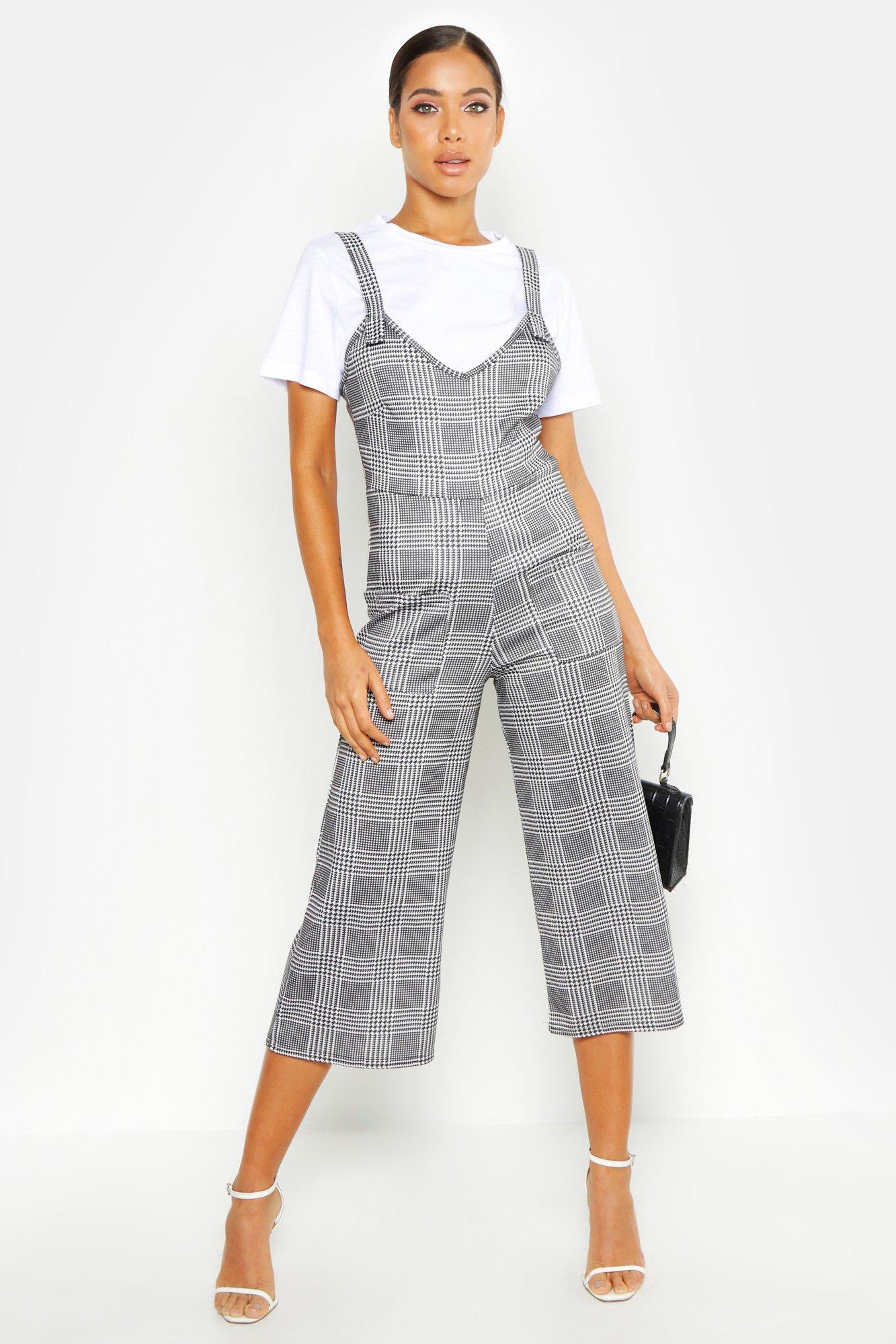 pinafore jumpsuit boohoo