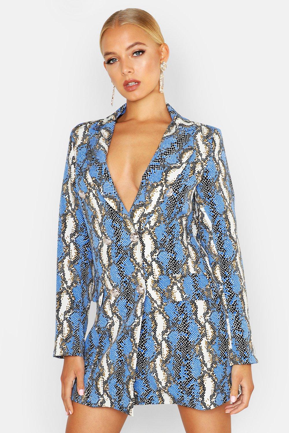 snake blazer dress