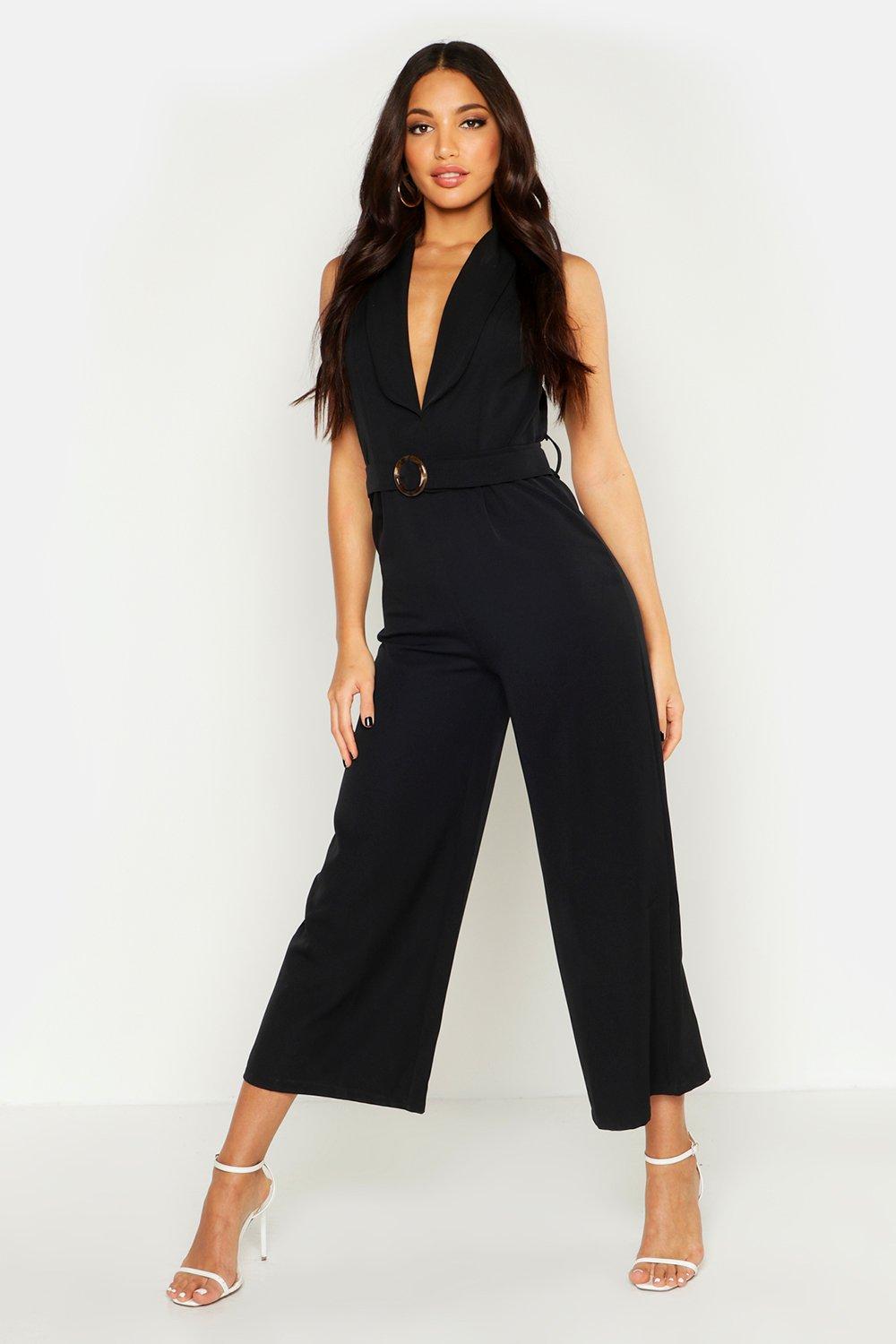 black ankle length jumpsuit
