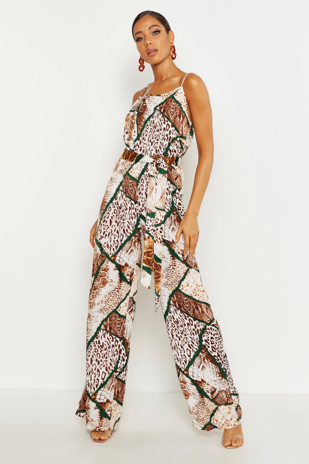 tie waist wide leg jumpsuit