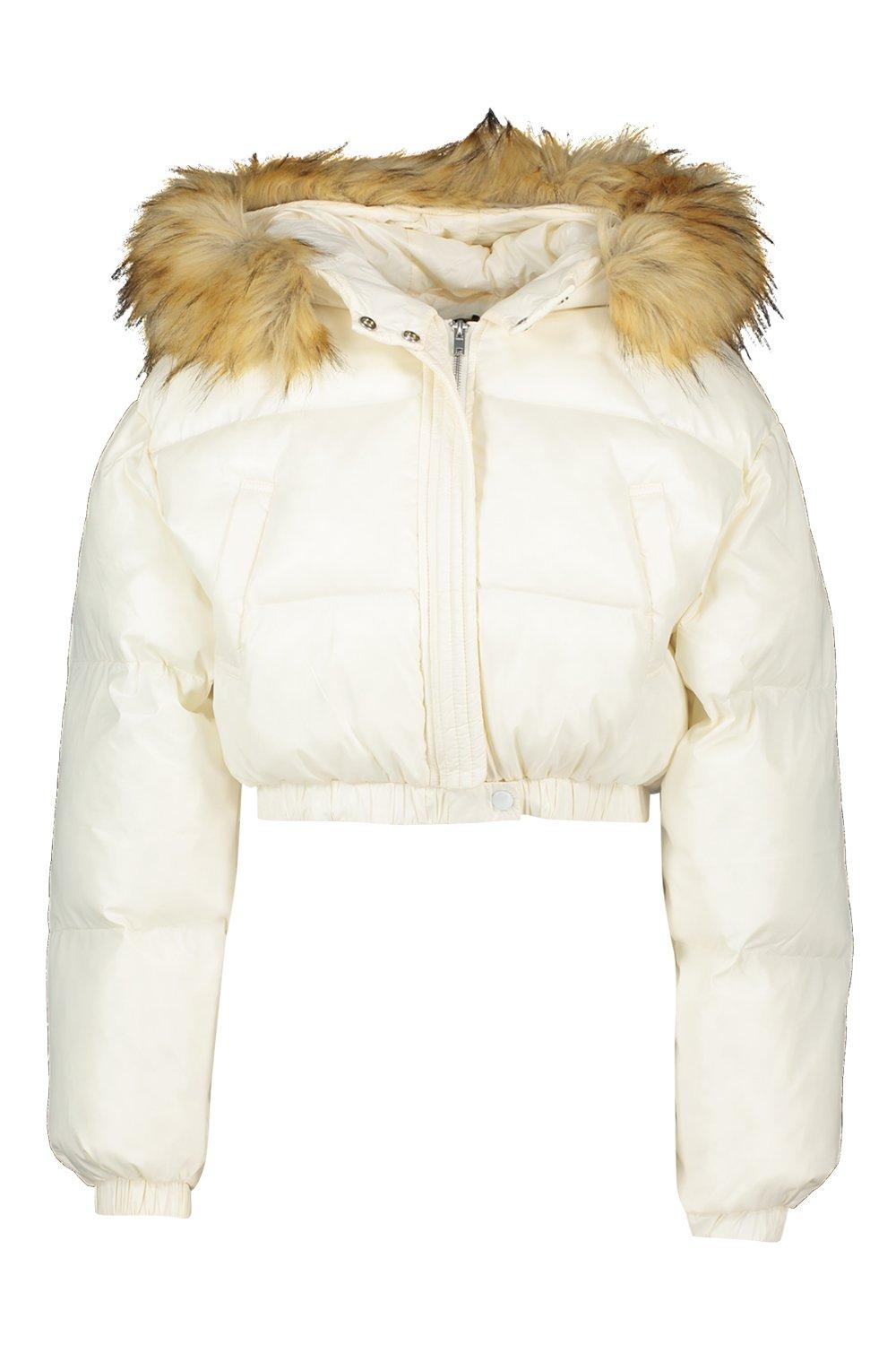 jacket with white fur hood