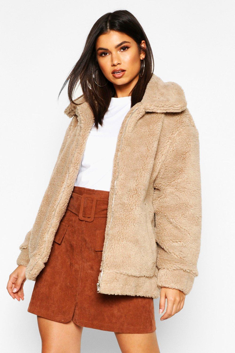 teddy fur bomber jacket